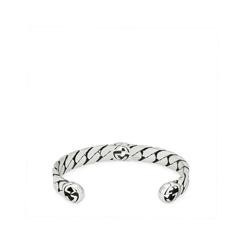 Bracciale con motivo G intrecciata in argento sterling