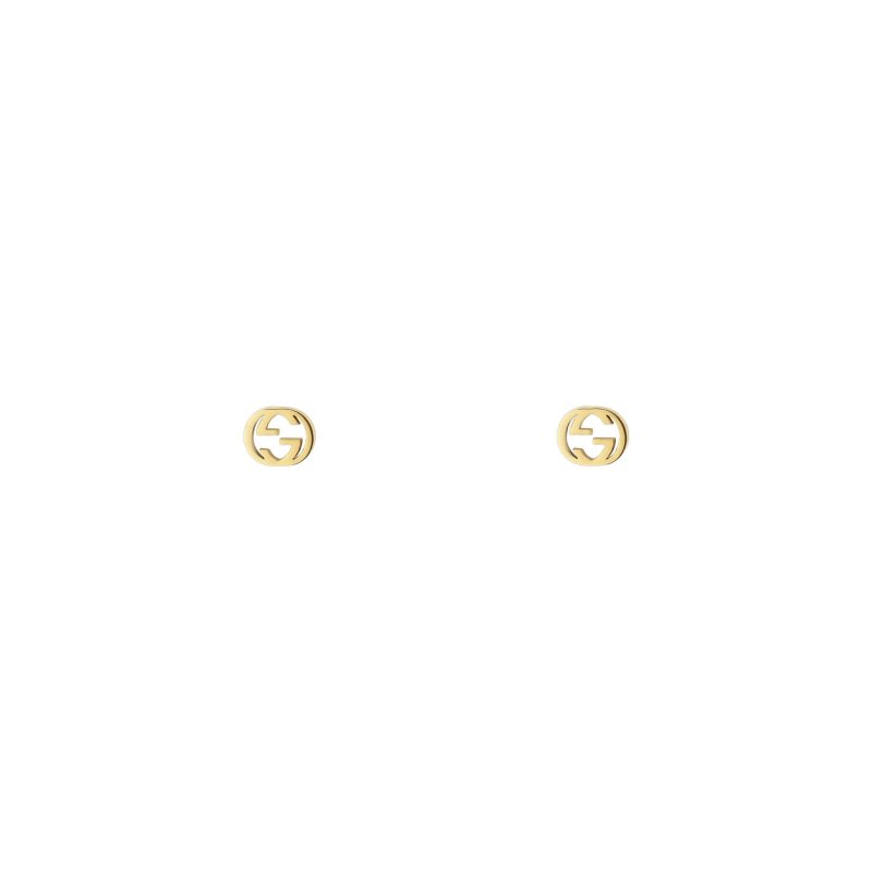 Orecchini con motivo ad incastro G in oro giallo 18kt