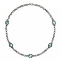 Collana con motivo G intrecciata in argento 925 e smalto turchese