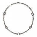 Collana con motivo G intrecciata in argento 925 e smalto turchese