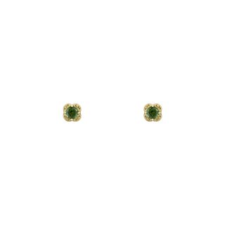 Orecchini con motivo Interlocking G in oro giallo 18kt e tormaline verdi