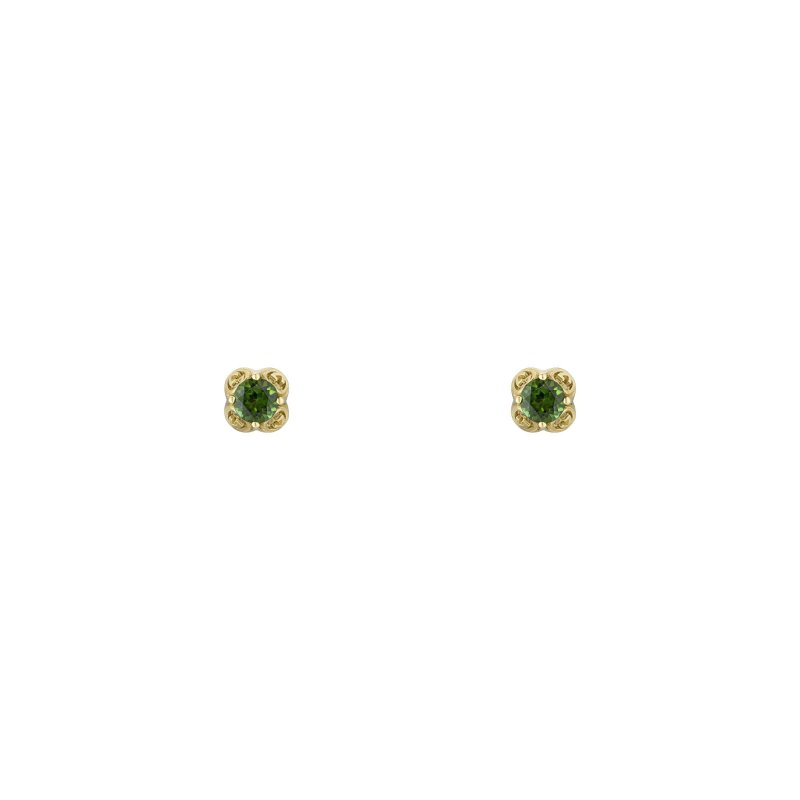 Orecchini con motivo Interlocking G in oro giallo 18kt e tormaline verdi