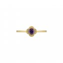 Anello con motivo Interlocking G in oro giallo 18kt e ametista