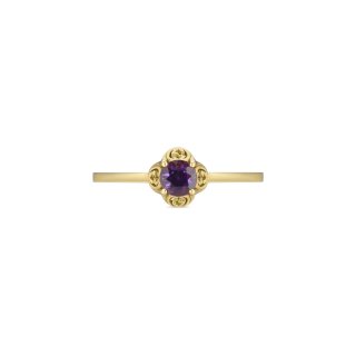 Anello con motivo Interlocking G in oro giallo 18kt e ametista