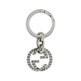 Portachiavi in argento 925 con dettagli Interlocking G