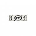 Anello in argento 925 e smalto nero con dettaglio GG_large