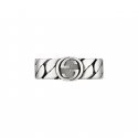Anello in argento 925 e smalto nero con dettaglio GG_large