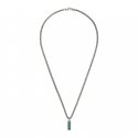 Collana con ciondolo scritta Gucci in argento 925 e smalto turchese
