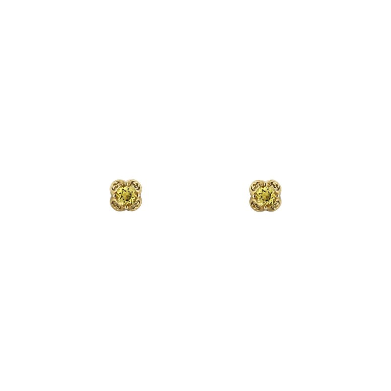 Orecchini con motivo Interlocking G in oro giallo 18kt e berilli gialli