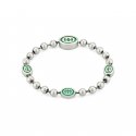Bracciale in argento 925 e smalto verde con dettagli Interlocking G