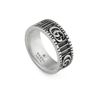 Anello GG Marmont in argento sterling invecchiato