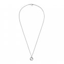 Collana con ciondolo G intrecciata in argento 925 invecchiato