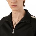 Collana con ciondolo G intrecciata in argento 925 invecchiato