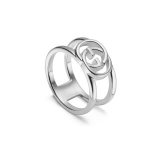 Anello con motivo G intrecciata in argento 925