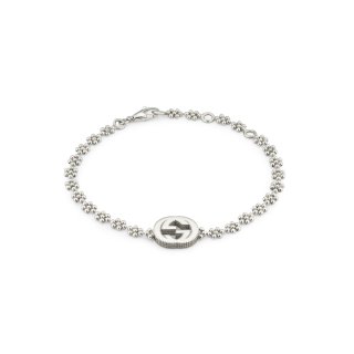 Bracciale con motivo G intrecciata in argento sterling