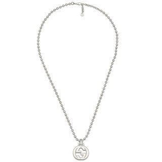 Collana con ciondolo G intrecciata in argento 925