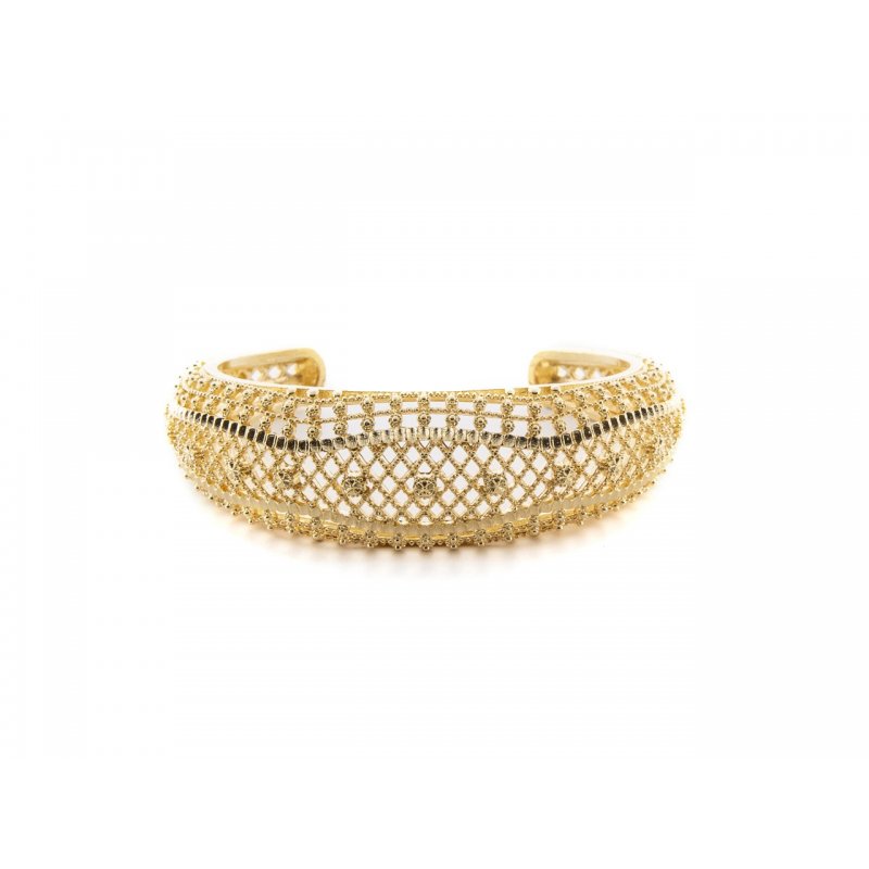 Bracciale Donna Acciaio Dorato 4Us Cesare Paciotti Semirigido Filigrana 4Ubr7340W