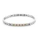 Bracciale Uomo 4Us Cesare Paciotti Acciaio Oro 18Kt Spinello Nero 4Ubr6936