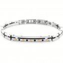 Bracciale Uomo 4Us Cesare Paciotti Acciaio Oro 18Kt Spinello Nero 4Ubr6948
