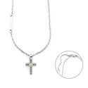 Collana Uomo 4Us Cesare Paciotti Acciaio Spinello Nero Croce Oro 18 Kt 4Ucl6920