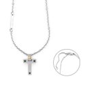 Collana Uomo 4Us Cesare Paciotti Acciaio Spinello Nero Croce Oro 18 Kt 4Ucl6926