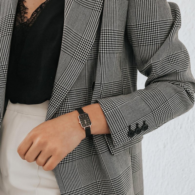 Daniel Wellington - Quadro Pressed Ashfield - Oro Rosa - Nero