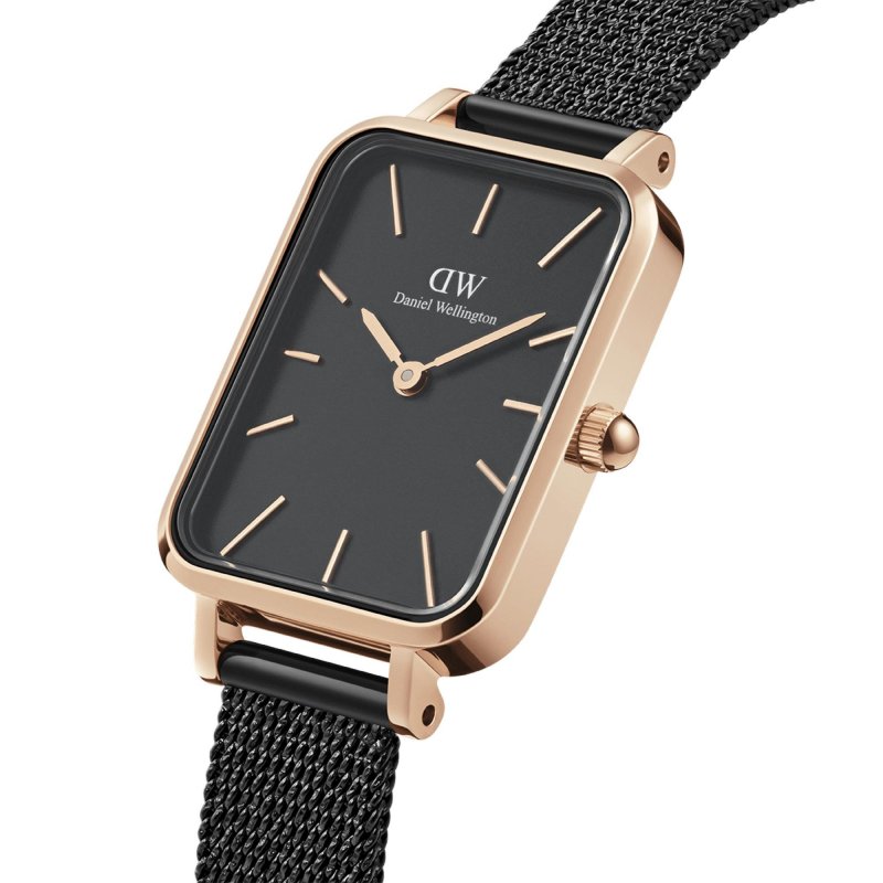 Daniel Wellington - Quadro Pressed Ashfield - Oro Rosa - Nero