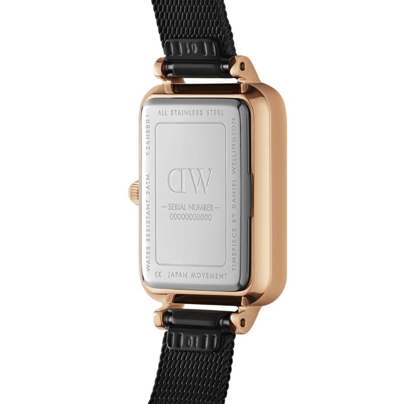 Daniel Wellington - Quadro Pressed Ashfield - Oro Rosa - Nero