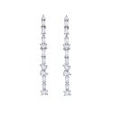 Orecchini A Cascata In Argento 925‰ E Bianchi Zirconi