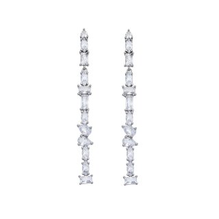 Orecchini A Cascata In Argento 925‰ E Bianchi Zirconi