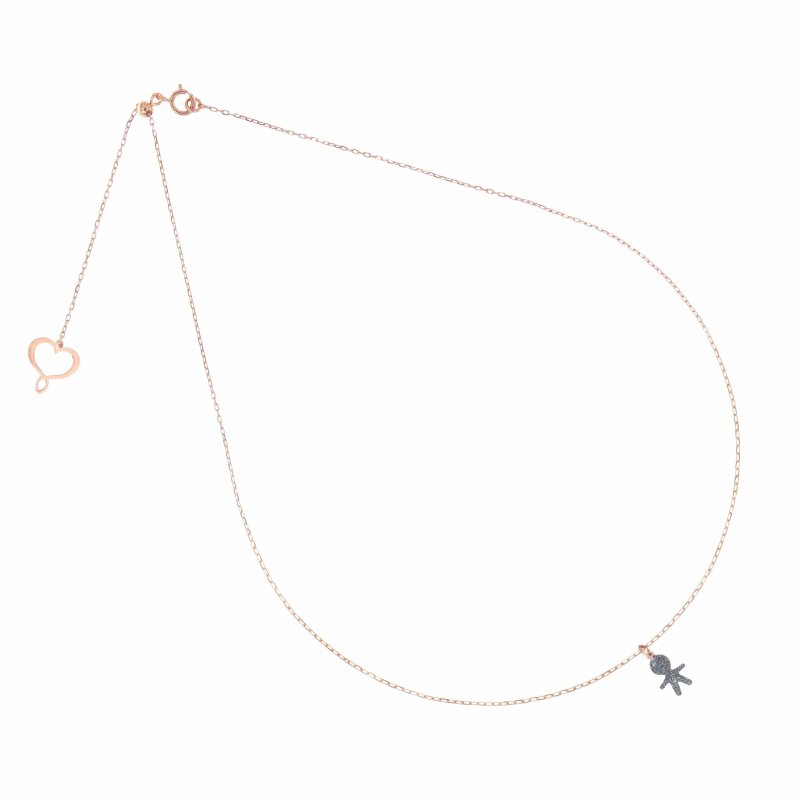 Maman Et Sophie - Girocollo Bimbo - Oro Rosa - Diamanti