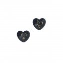 Maman Et Sophie - Orecchini Cuore - Argento 925 - Nero