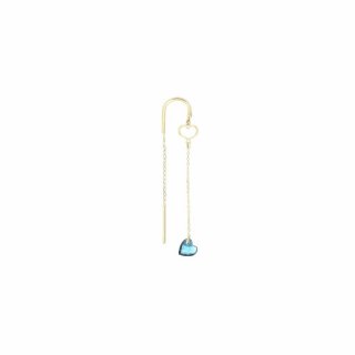 Orecchino 18Kt Cuore Nudo Blu