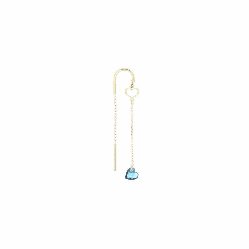 Orecchino 18Kt Cuore Nudo Blu