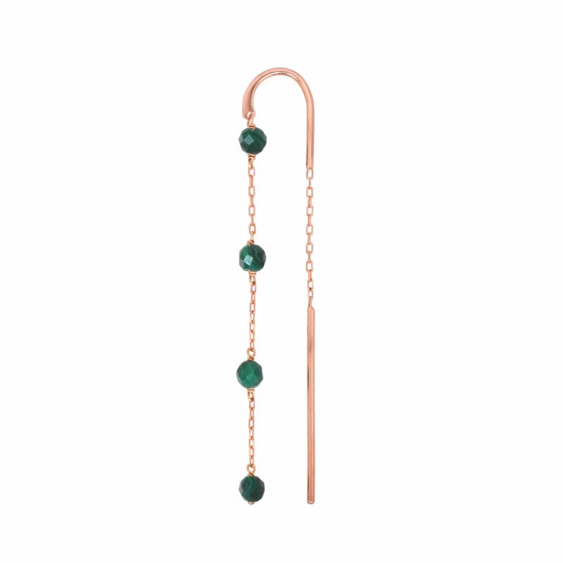 Maman Et Sophie - Orecchino Ago - Oro Rosa - Malachite