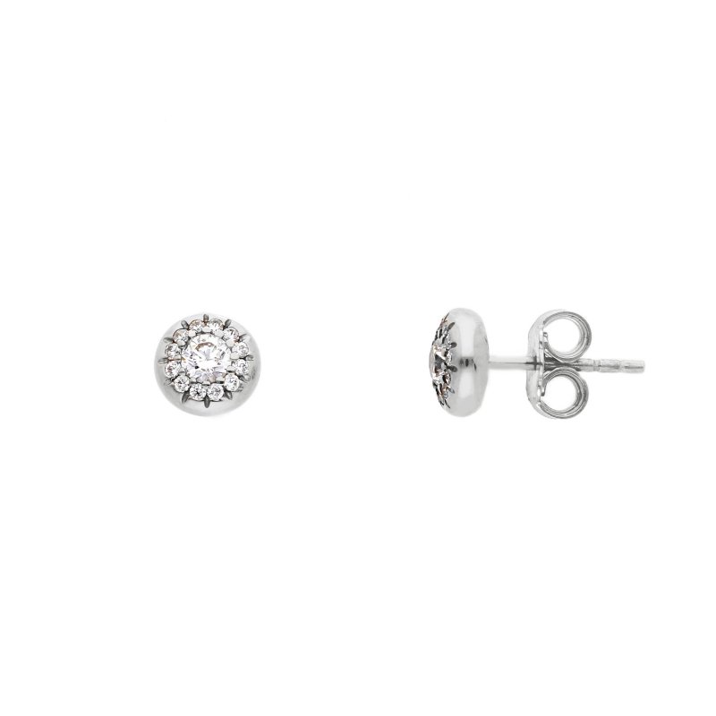Songa Antonio - Orecchini Lobo - Oro Bianco - Zirconia