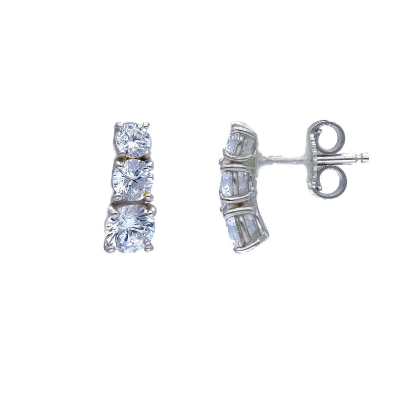 Songa Antonio - Orecchini Lobo - Oro Bianco - Zirconia
