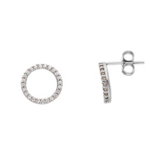 Songa Antonio - Orecchini Lobo - Oro Bianco - Zirconia