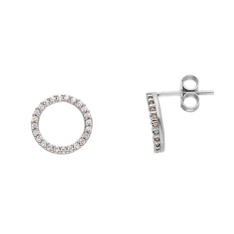 Songa Antonio - Orecchini Lobo - Oro Bianco - Zirconia