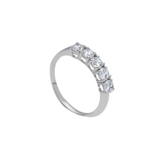Songa Antonio - Anello Fedina - Oro Bianco - Zirconia