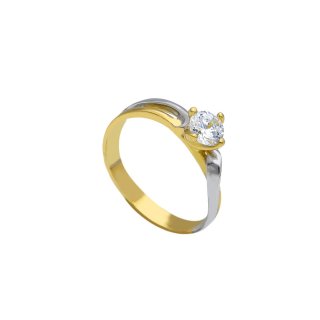 Songa Antonio - Anello Solitario - Oro Giallo E Bianco