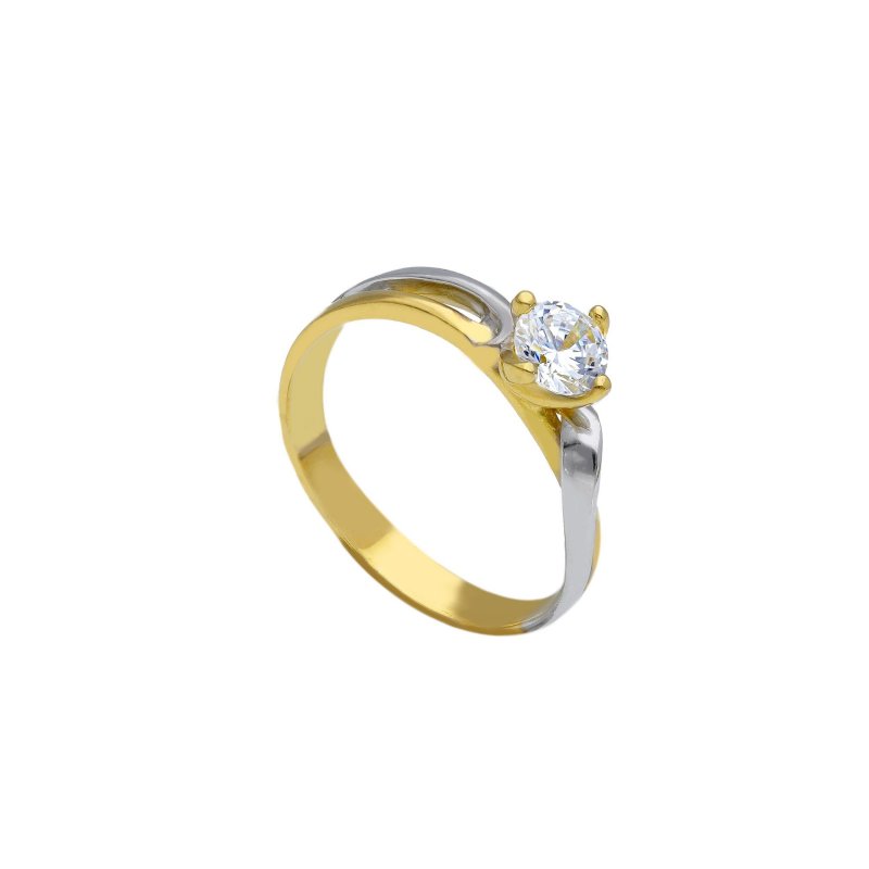 Songa Antonio - Anello Solitario - Oro Giallo E Bianco