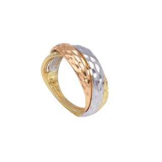 Songa Antonio - Anello Intreccio - Oro Tre Colori