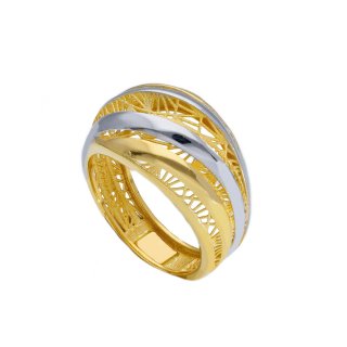 Songa Antonio - Anello Fascia - Oro Giallo E Bianco