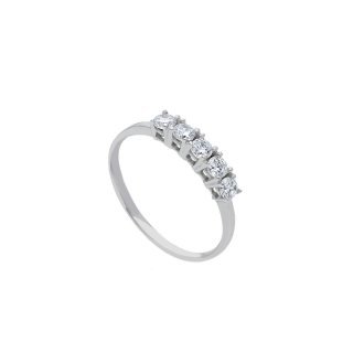 Songa Antonio - Anello Fedina - Oro Bianco - Zirconia