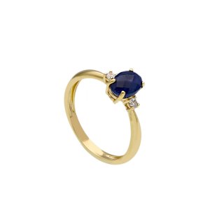 Songa Antonio - Anello Solitario - Oro Giallo - Zaffiro