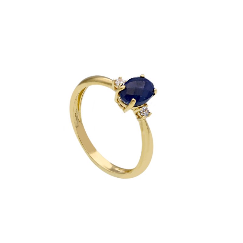 Songa Antonio - Anello Solitario - Oro Giallo - Zaffiro