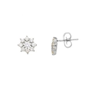 Songa Antonio - Orecchini Lobo - Oro Bianco - Zirconia