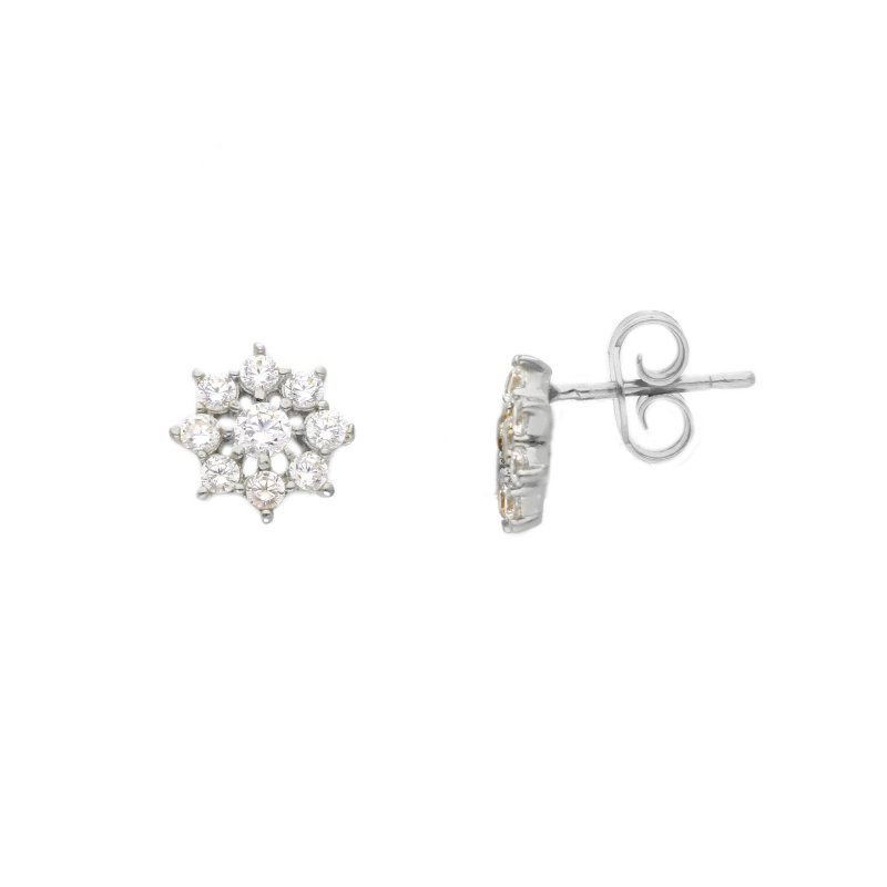 Songa Antonio - Orecchini Lobo - Oro Bianco - Zirconia