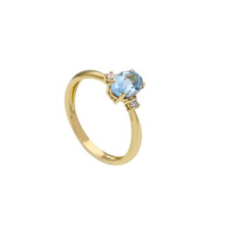 Songa Antonio - Anello Solitario - Topazio Azzurro